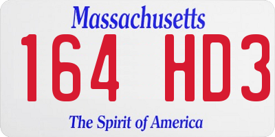 MA license plate 164HD3