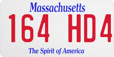 MA license plate 164HD4