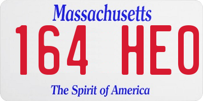 MA license plate 164HE0