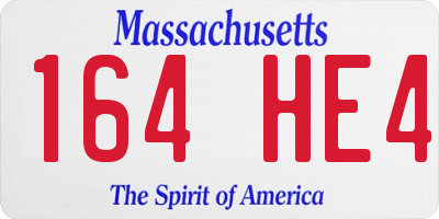 MA license plate 164HE4