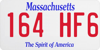MA license plate 164HF6