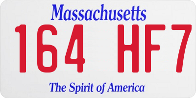 MA license plate 164HF7