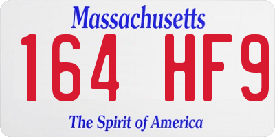 MA license plate 164HF9