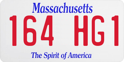 MA license plate 164HG1
