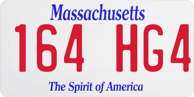 MA license plate 164HG4