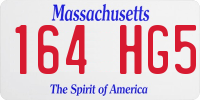 MA license plate 164HG5
