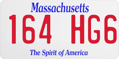 MA license plate 164HG6