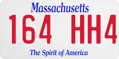 MA license plate 164HH4