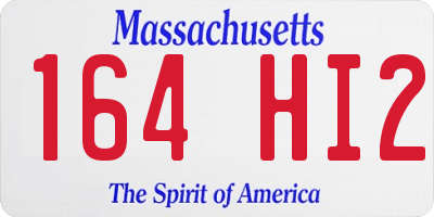 MA license plate 164HI2