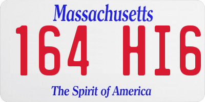 MA license plate 164HI6