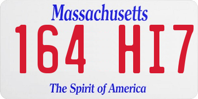 MA license plate 164HI7