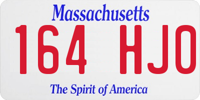 MA license plate 164HJ0