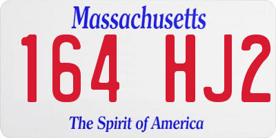 MA license plate 164HJ2