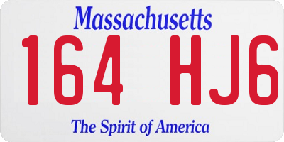 MA license plate 164HJ6