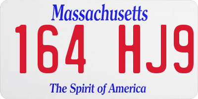 MA license plate 164HJ9