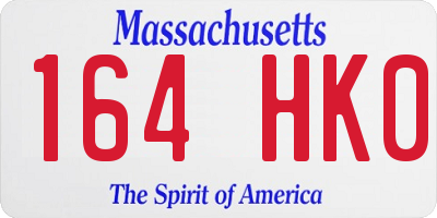 MA license plate 164HK0