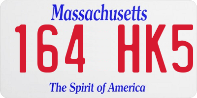 MA license plate 164HK5