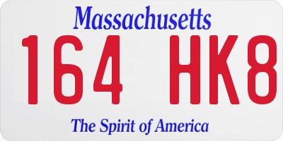 MA license plate 164HK8