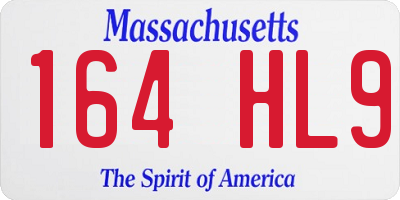 MA license plate 164HL9