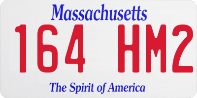 MA license plate 164HM2
