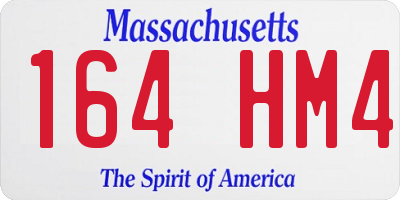 MA license plate 164HM4
