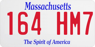 MA license plate 164HM7