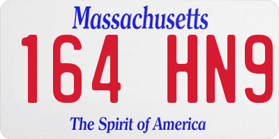 MA license plate 164HN9
