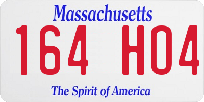 MA license plate 164HO4