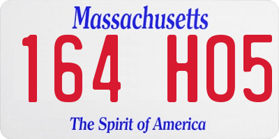 MA license plate 164HO5