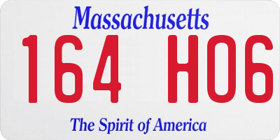 MA license plate 164HO6