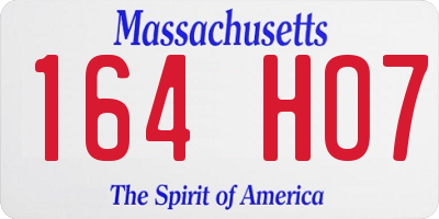 MA license plate 164HO7