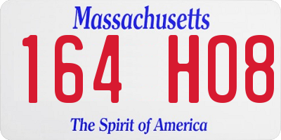 MA license plate 164HO8
