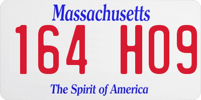 MA license plate 164HO9