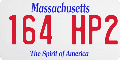 MA license plate 164HP2