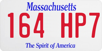 MA license plate 164HP7