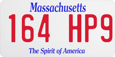 MA license plate 164HP9