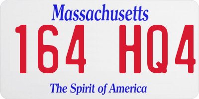 MA license plate 164HQ4
