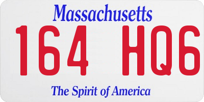 MA license plate 164HQ6