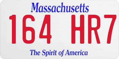 MA license plate 164HR7