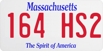 MA license plate 164HS2