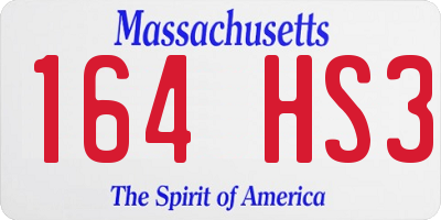MA license plate 164HS3