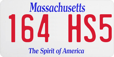 MA license plate 164HS5