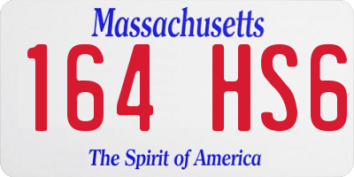 MA license plate 164HS6