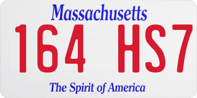 MA license plate 164HS7