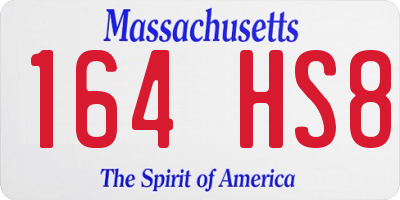 MA license plate 164HS8