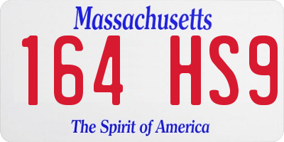 MA license plate 164HS9