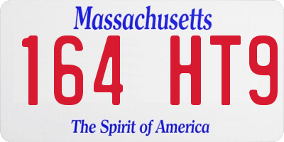 MA license plate 164HT9