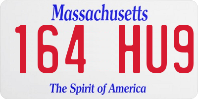MA license plate 164HU9