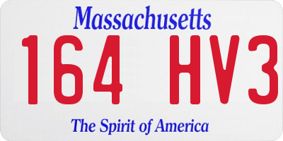 MA license plate 164HV3