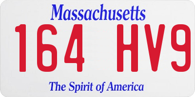 MA license plate 164HV9